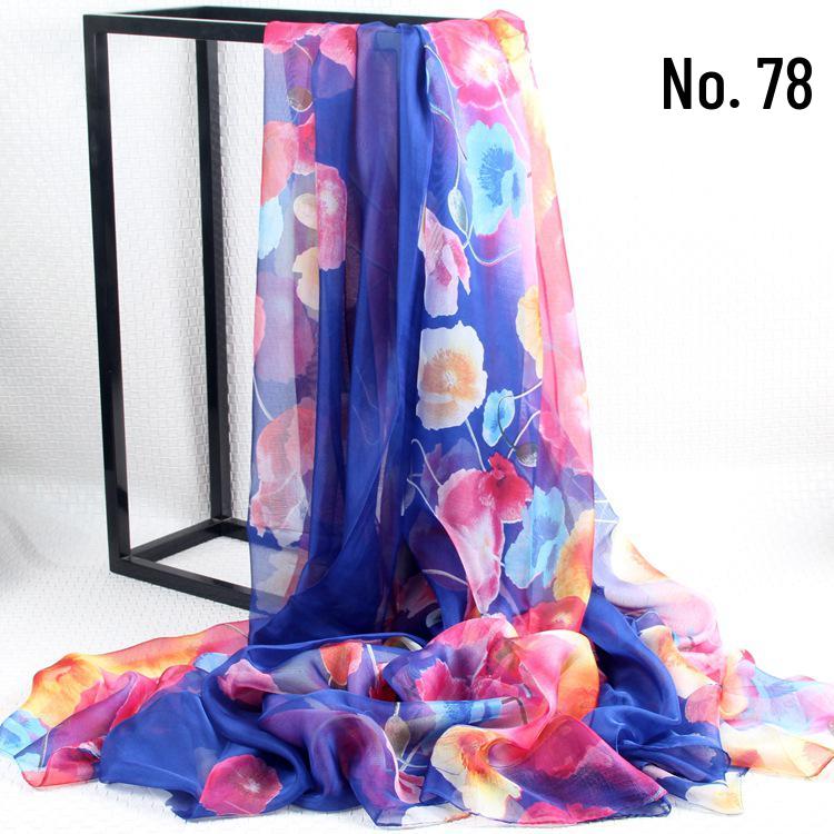 Women's Chiffon Scarf - Lightweight, Printed Sun Protection for Spring, Summer, Fall - Versatile Beach Shawl
