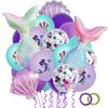 Mermaid-Themed Cartoon Tail Balloons Set for Kids' Birthday Party Decoration