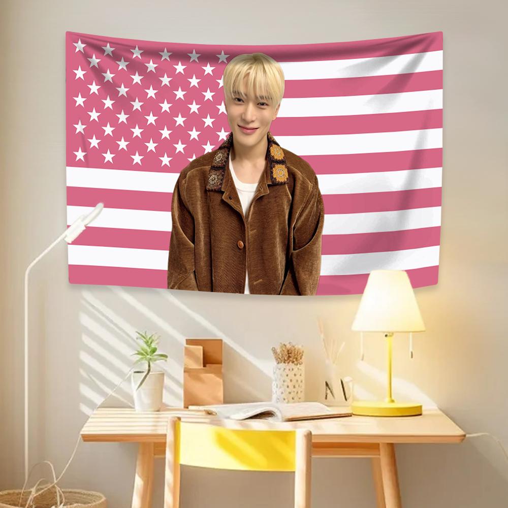 Jaehyuns American Flag Tapestry Kpop Boy Group Member Home Decoration Bedroom Dormitory Background Cloth Concert Decor Fans Gift