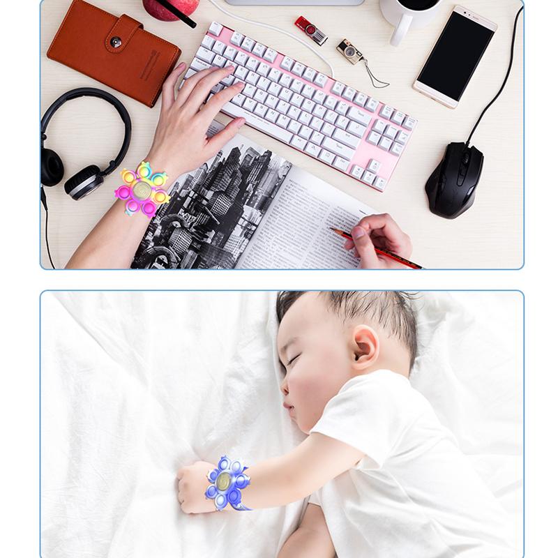 Осьминог Spinning Pop Fidget Spinner Figet Toys Антистресс Pops Браслет Световой браслет Уникальная игрушка Kawaii Bubble Подарки для детей