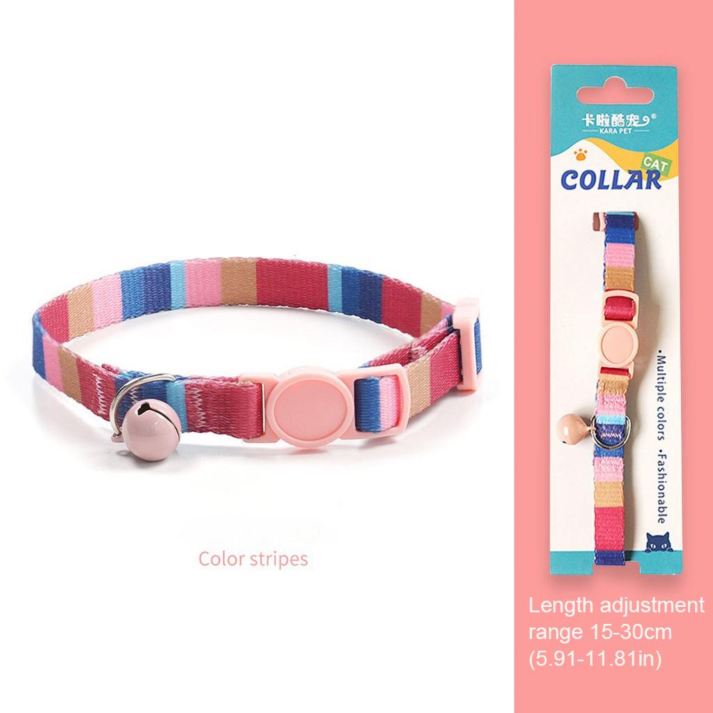 Cat Weaving 15-30cm Necklace Collar with Bell Anti-Suffocation Comfortable Safe Buckle Pet Decoration Accessory