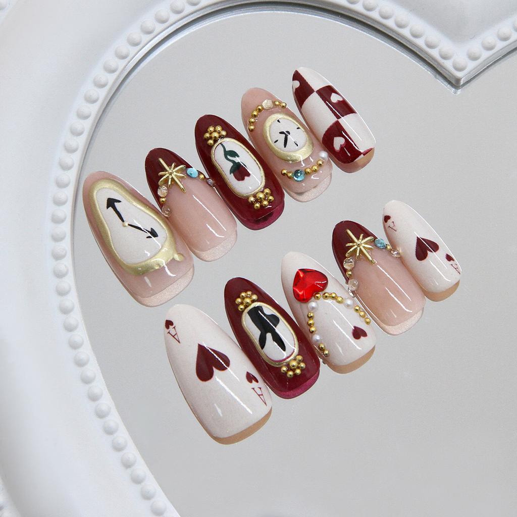 Three-dimensional gilt time starlight rose shining love pearl fashion ins wind removable manicure 30 pieces
