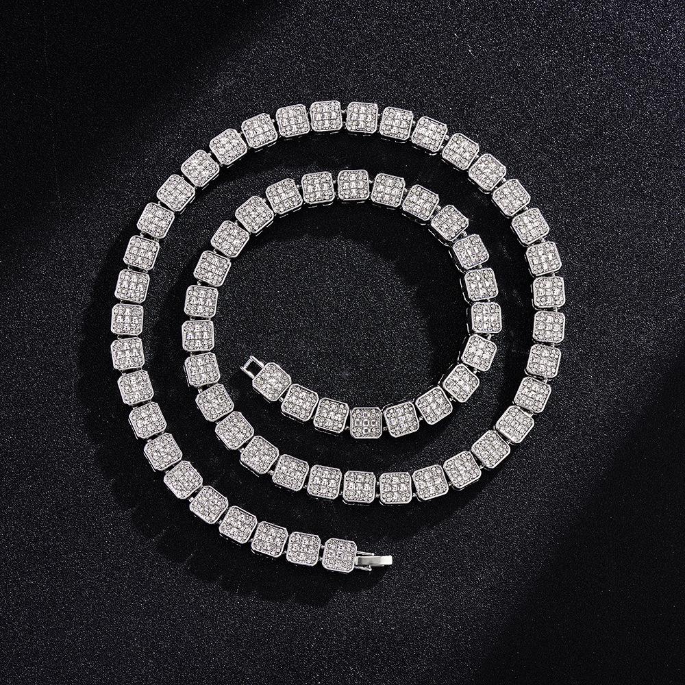 Унисекс Ретро Хип-хоп Украшения: Ожерелье-кубинская цепь с носом пятачком, полностью усыпанное бриллиантами