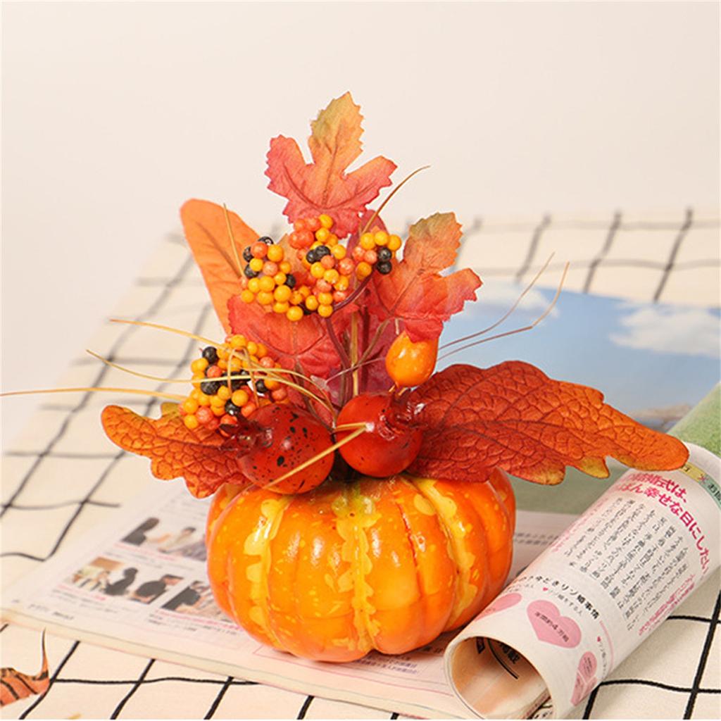 Поддельные тыквы с искусственными цветами для Хэллоуина, вечеринки, Дня Благодарения, осенние украшения, домашний стол, центральная часть, кухонный декор