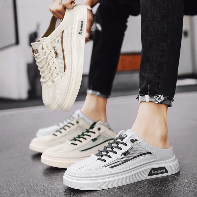 Men's Summer Slippers Luxury Casual Barefoot Shoes For Men Trend 2024 Comfortable Mesh Walking Outdoor Fashion Slippers Chinelos