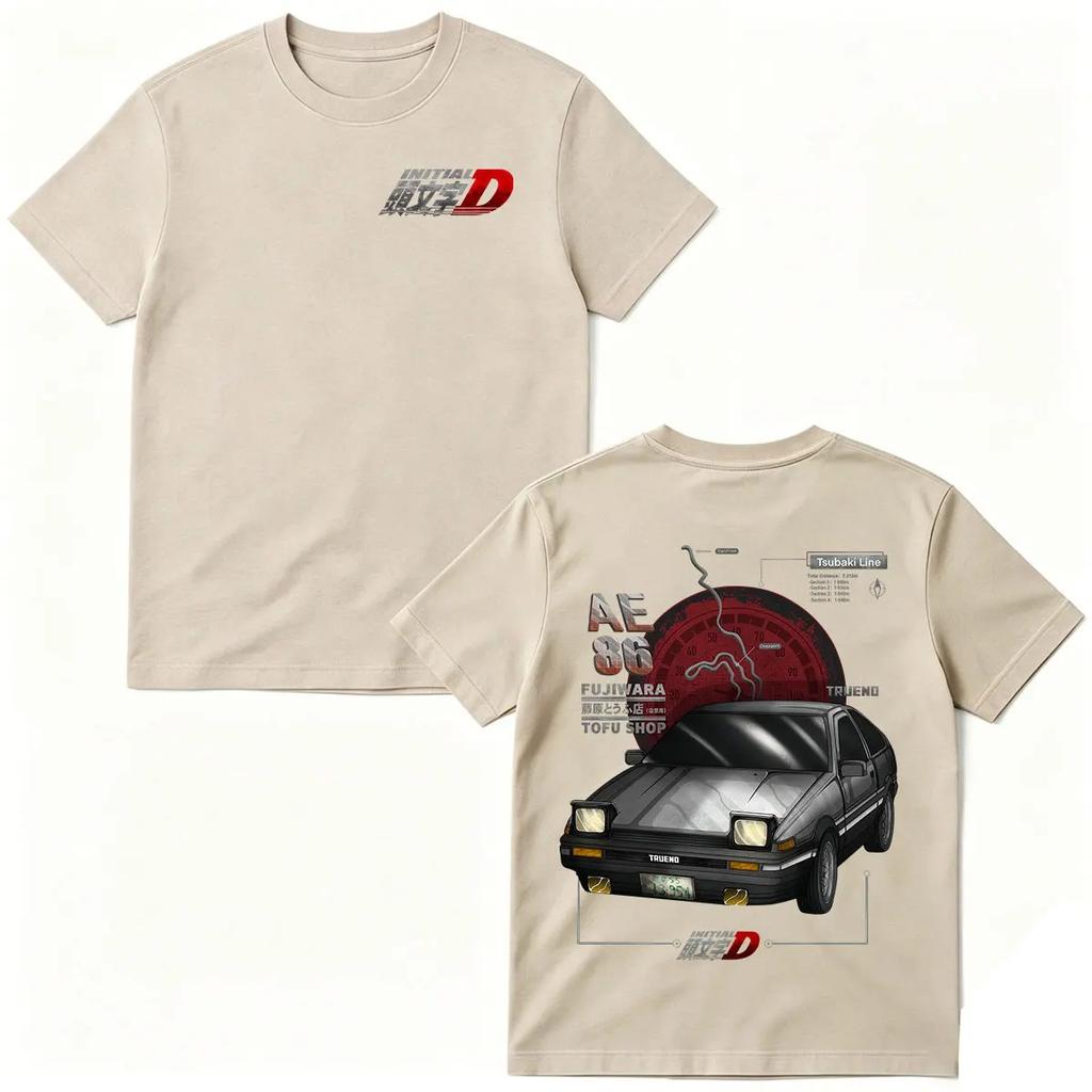 2026 Аниме Initial D AE86 Гоночный Автомобиль Футболка Такumi Фудзивара Магазин Тофу Мужская Женская Модная Футболка Хлопок Короткий Рукав Футболка