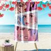 Ariana Grande Green Print Beach Towel, Large Soft Quick Dry Towel for Beach Camping Swimming