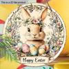 Classic Easter Decorations Wooden Ornament -"Happy Easter", Rabbit, Egg, Wreath - Easter Presents -for Door, Wall, Home, Room, Farmhouse, Street, Shop