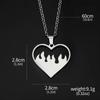 Couple Love Heart Flame Pendant Necklace Sets Gothic Punk Hip Hop Hallow Heart Fire Clavicle Necklace Stainless Steel Jewerly