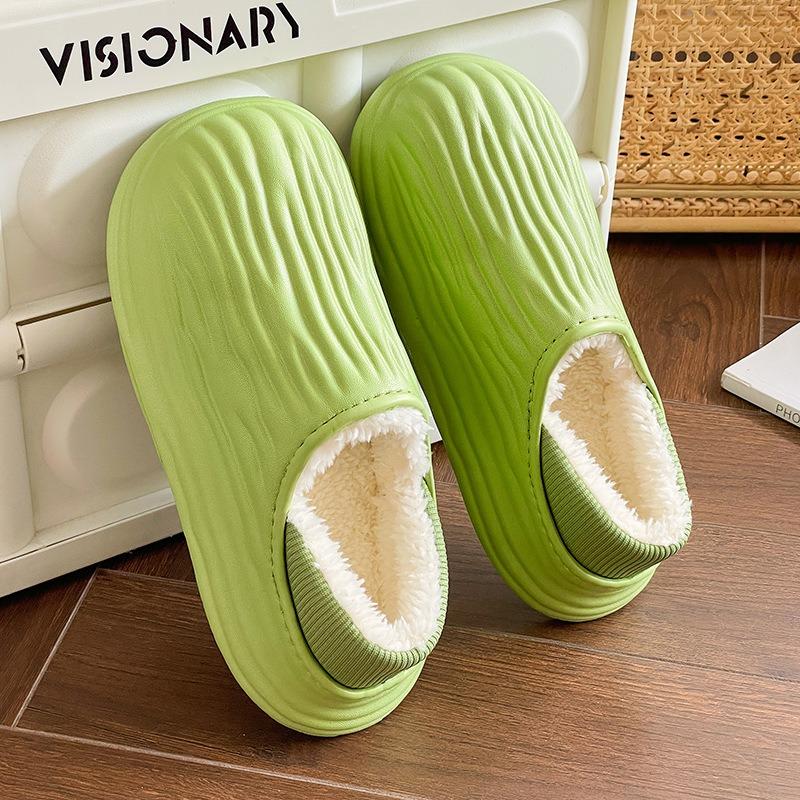 Зимние теплые женские тапочки повседневные плюшевые балетки домашние водонепроницаемые нескользящие туфли для дома и улицы толстые домашние тапочки на платформе