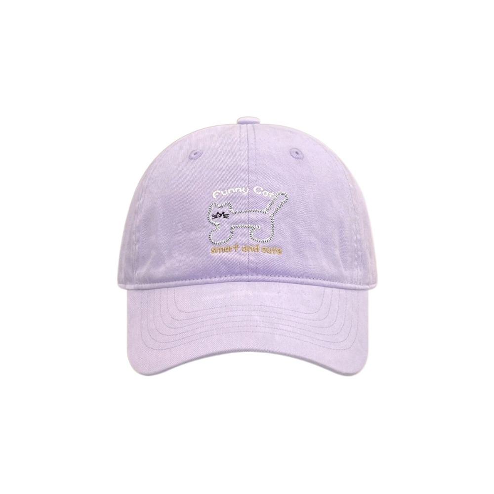 Adjustable Sunscreen Baseball Cap Breathable Cotton Peaked Hat Cat Embroidered Cap Unisex