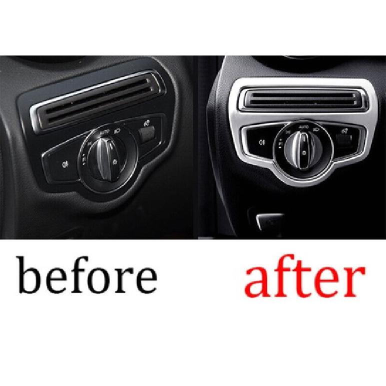 Для 2016- Mercedes-Benz GLC Серебристая ABS Накладка на рамку кнопки управления функциями 1X