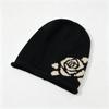 Edge drawstring knitted stacking hat children autumn and winter big head circumference cold-proof and warm headgear plain cold hat
