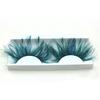 1 Pair 3D Artificial Feather Eyelashes Natural & Dense Green Color Fake Lashes Extension Exaggerated Art Party Makeup Fake Eyelashes for Halloween
