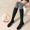 Женские чулки выше колена, вязаные из шерсти, теплые носки, толстые термоноски