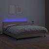 Box Spring Bed with Mattress & LED Cappuccino Brown 160x200cm