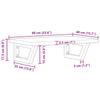Washbasin Top with Mounting Bracket Steel and Solid Oak Wood