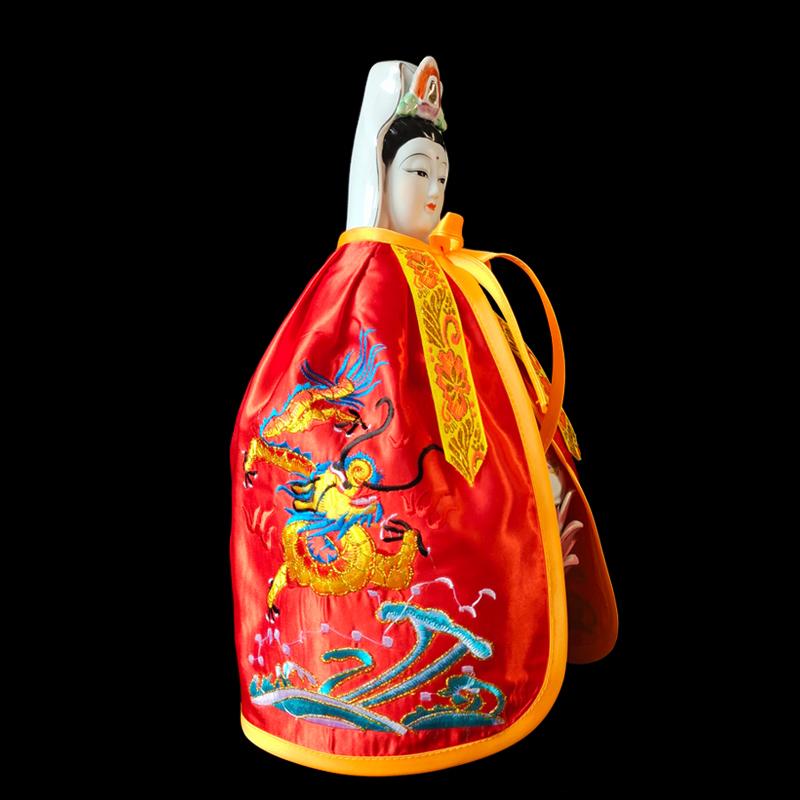 Только плащ Дзен Лотос Гуаньинь Статуя Будды Маленький плащ Гуаньинь Бодхисаттва Богиня Декор Вышитая шаль Без Смоляного Будды