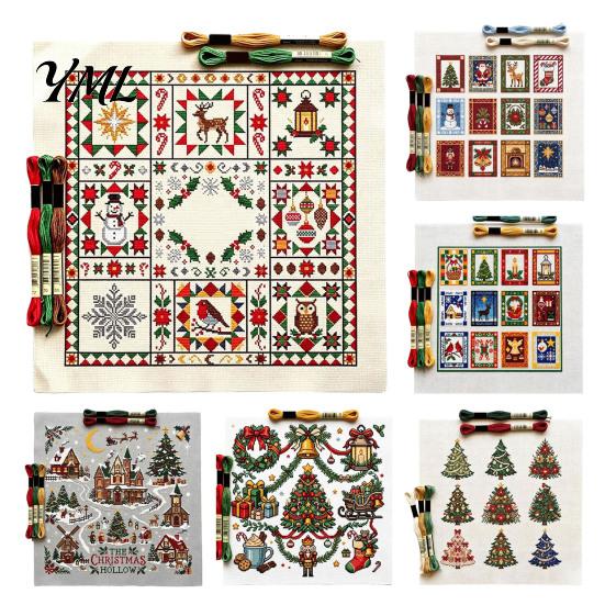 DIY Christmas Ornaments Making Cross Stitch Kit, Winter Holiday Embroidery Xmas Handcraft Kits Tree Craft Kit for Adults, Home Decor Creative