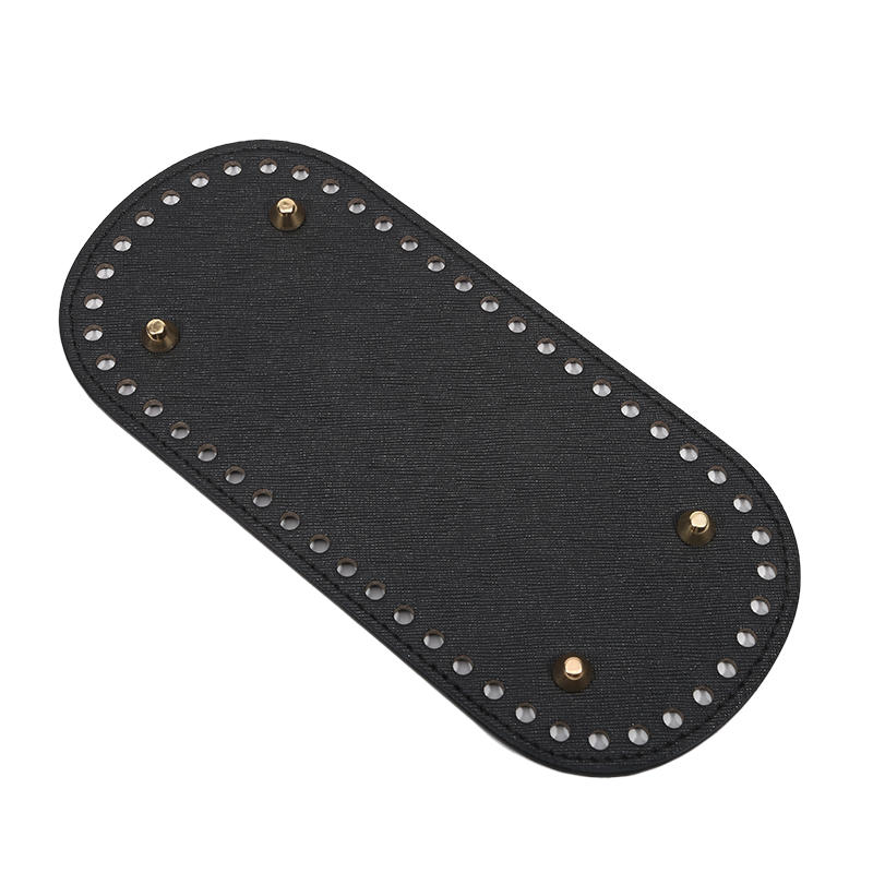 3PCS Oval Tote Bag Bottom Pads for Crochet DIY Handmade Leather Handbag Purse Base with Holes