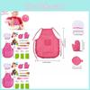 Complete 26 Piece Kids Kitchen Baking Set With Colorful Apron Chef Hat And Accessories