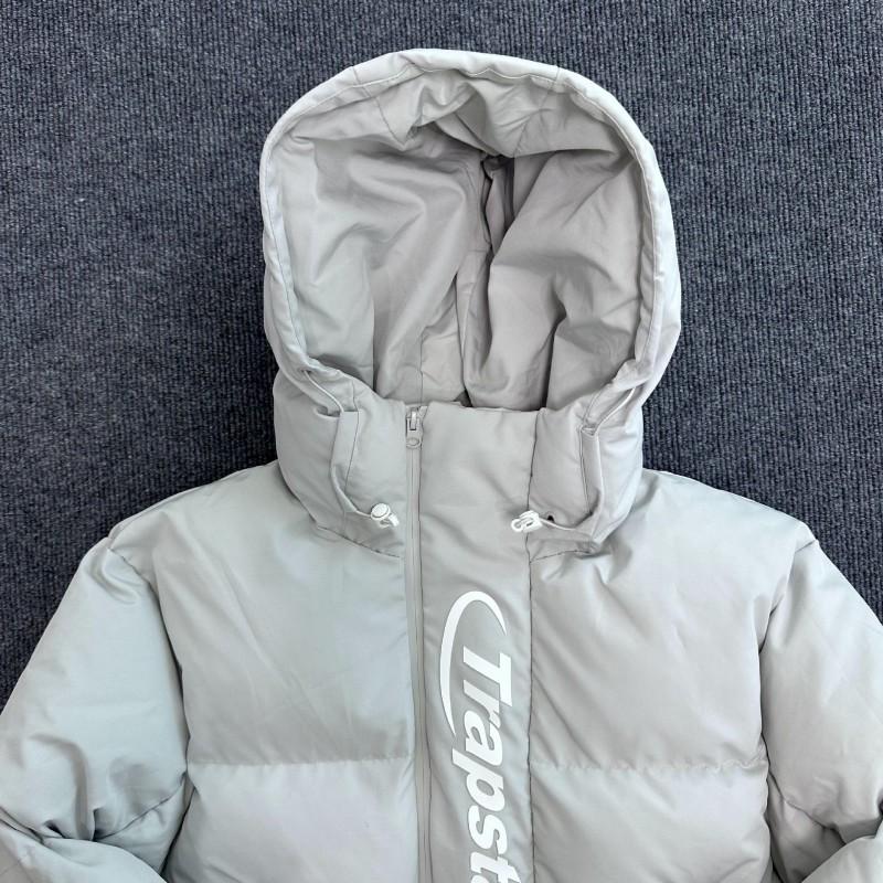 Unisex Oversized Hooded Cotton Puffer Jacket Winter Warm Casual Streetwear Coat Gray