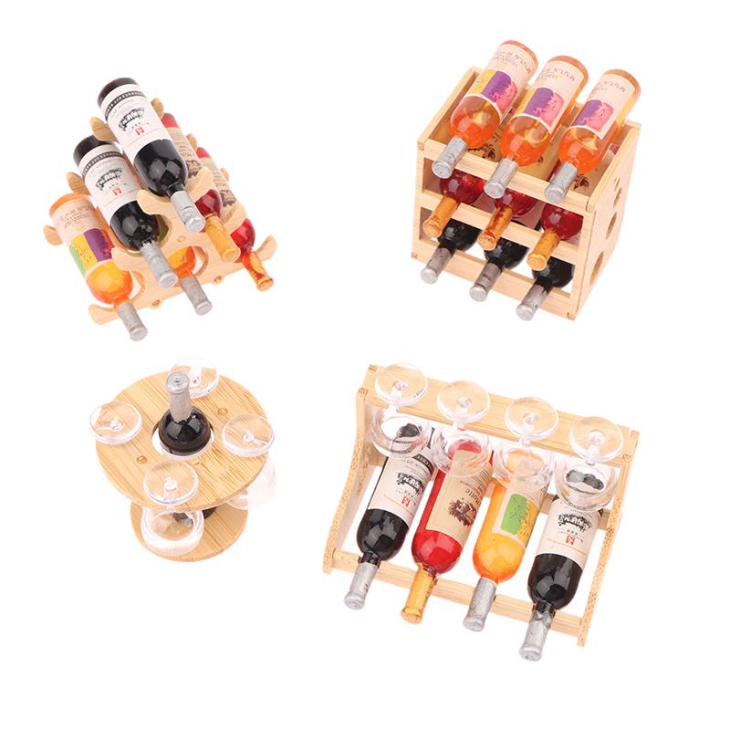 Кукольный домик Миниатюрный Мини Винный Бокал Стойка Набор Бокалов Модель Мебель Для Дома Декор Игрушка Кукольный Дом Аксессуары