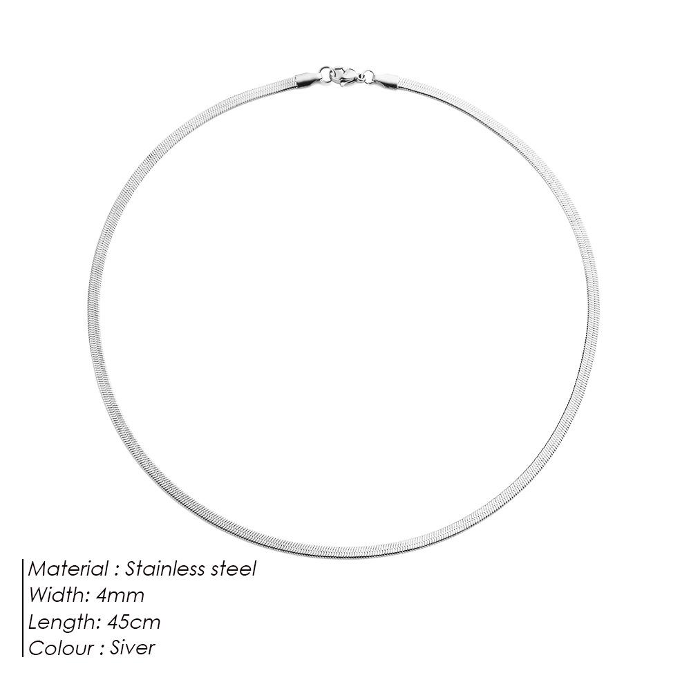 Ожерелье-цепочка eManco из высококачественной титановой стали в виде змеиной кости, ожерелье на ключицу шириной 5 мм, не выцветает, простой стиль.