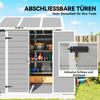 Garden House, Garden Shed with Window, Lockable Door, Plastic, Grey