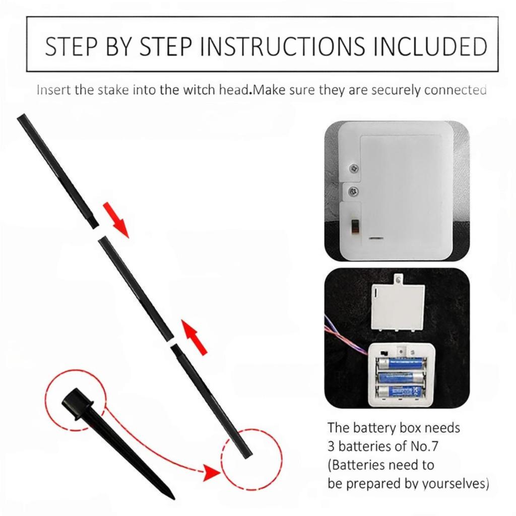 Halloween Witch Seven-Color Voice-Controlled Hand-Holding Decoration, Haunted House Party Setup Props, Sensing Clothes