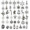 50-Piece Christmas Alloy Enamel Charms Set: Mixed Style DIY Pendants and Dangle Charms.