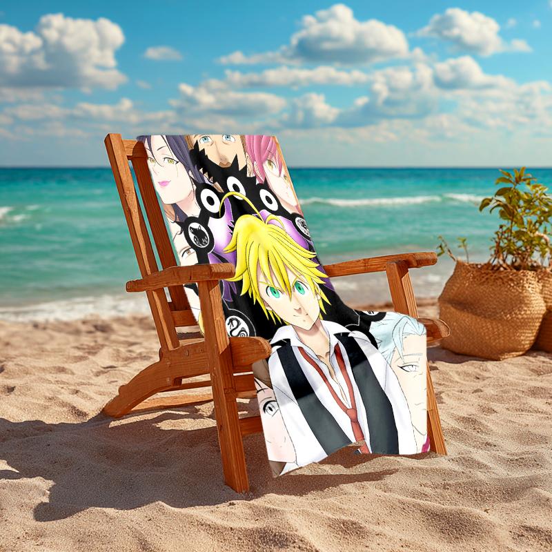 1pc Seven Deadly Sins2 Beach Towel, Comfortable and Thick, and Swimming/Bath/Picnic/Camping Towel, Suitable for Seaside Beaches