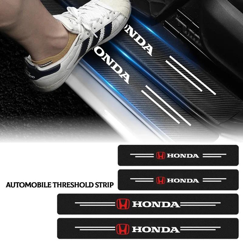 Подходит для автомобиля Новая Honda 4 шт. Автомобильная наклейка из углеродного волокна Водонепроницаемые наклейки на пороги дверей автомобиля Для Honda Civic Jazz Accord Pilot Passp