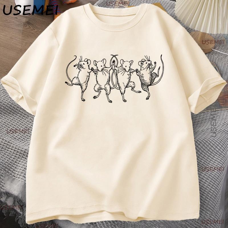 Dancing Rats Tshirt Unisex Unisex Funny Cottagecore Aesthetic Y2k Clothes Weirdcore T Shirt Cotton Loose Soft Grpahic Tees