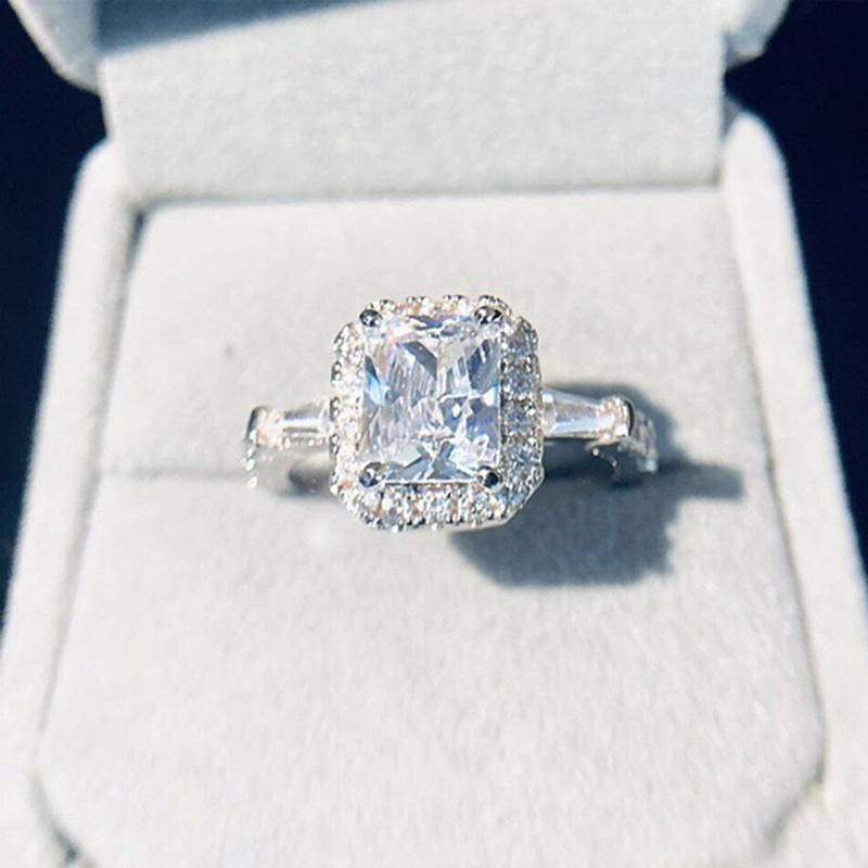 1 шт., Кольцо из белого синтетического сапфира, Помолвочное, Женское обручальное кольцо, Модная бижутерия, Аксессуары, Подарок на годовщину, Размер: 6-10