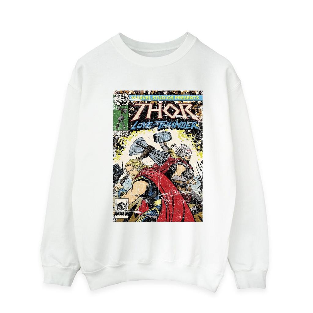 Marvel Mens Thor Love And Thunder Vintage Poster Sweatshirt