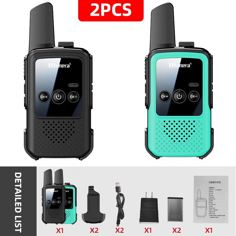 BTONERA BT300 MiniWalkie Talkie Two-way Radio 2 PCS Kids Walkie-talkie PMR/FRS Communication Radio Portable for Camping Toys