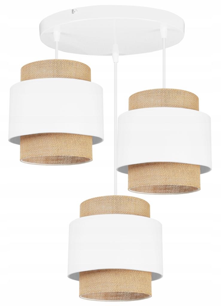 Hanging lamp, chandelier, ceiling lamp, boho jute lampshade