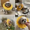 Sunflower Shaped et Recovery Collar Adjustable Fit Dog Cone Collar  Skin Irritation Relief