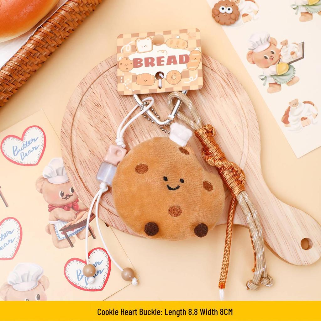 Cute Miu Style Cartoon Bread Plush Doll Keychain Ornament