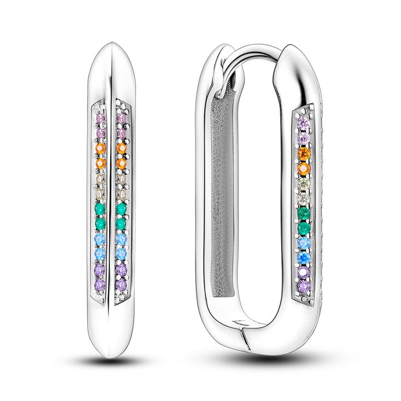 Серьги-кольца из серебра 925 пробы, сверкающие, в форме буквы U, со звездами и луной, модные серьги, ювелирные изделия, подарок для женщин, девушек, вечеринок, помолвок