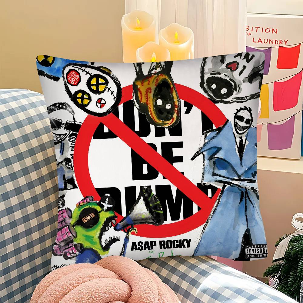 pc AAsap Dont Be Dumb RRocky Pillow Case Fashion Square Pillowcase Bedroom Sofa Room Ins Decoration Leisure