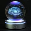 3D Galaxy Crystal Ball with LED Light Base Glass Planet Sphere Galaxy Model Figurine Night Light Astronomy Decoration Gifts