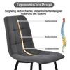 Dining Chair (4 pcs), Dark Grey, Set of 4 Upholstered Chair Design Chair with Backrest, Seat made of Linen Frame made of Metal