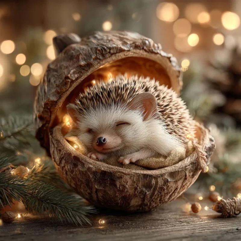 1/5/6 шт. Плоские ornaments лесных животных с желудями Уютный лесной лесной рождественский ornaments для рождественской елки Шишка животное 7