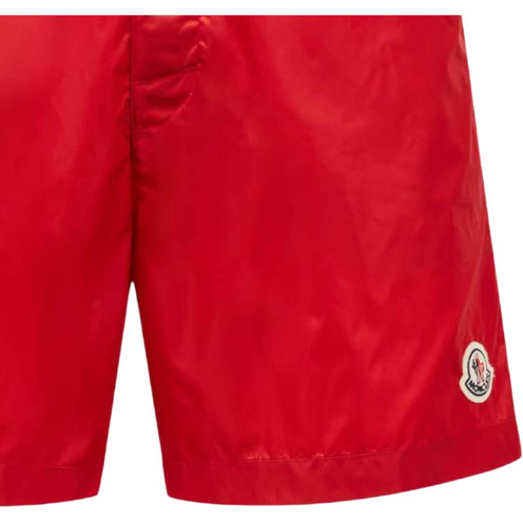 Moncler Monochrome Logo Simple Comfortable Elastic Swim Shorts Men swimwear Red J1-091-2C00021-53326-455