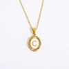 Color Retention 26 Letter Pendant Oval Necklace Necklace 26 Letter Electroplated Real Gold