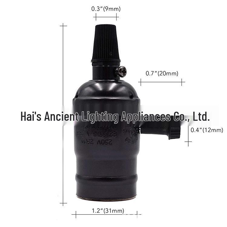 Винтажный патрон Эдисона E26 E27 с алюминиевой ручкой для DIY подвесных светильников