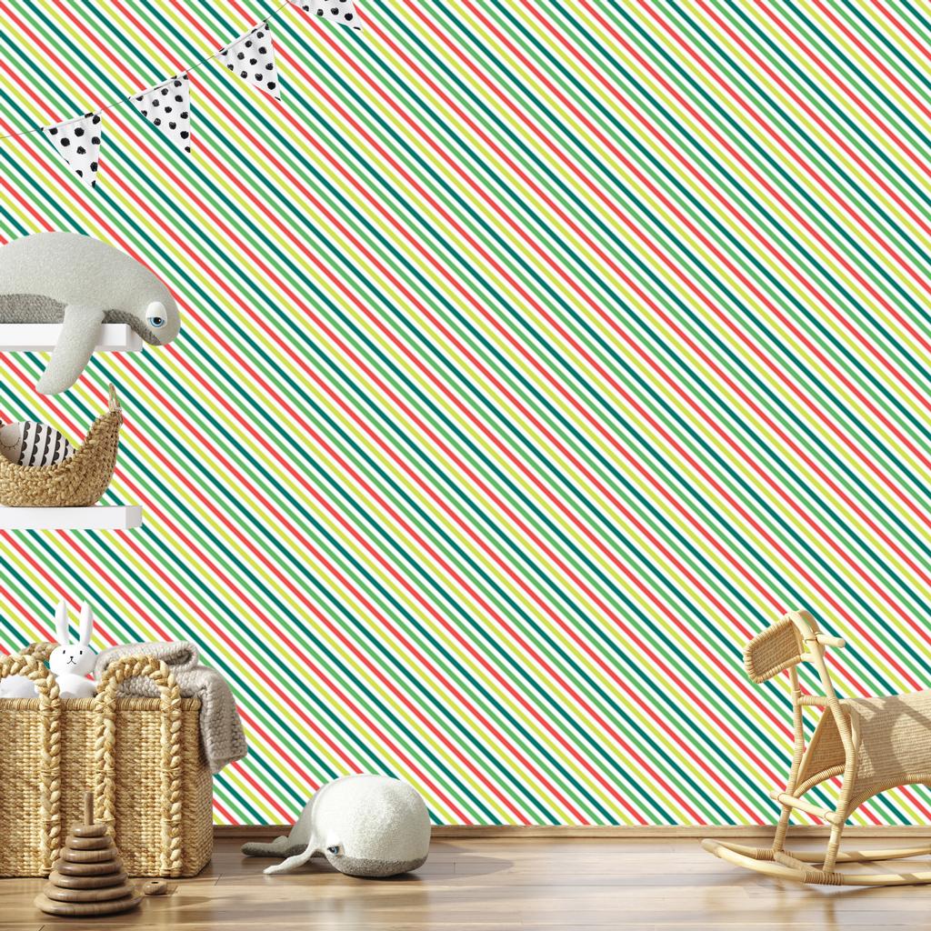 Cream and Coral Stripes Wallpaper for Living Room and Bedroom 50x1000