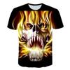Summer Men's T-shirt Casual Round Neck Short-sleeved T-shirt Devil Skull Fashion Trendy Brand Skull 3D T-shirt Streetwear Tops